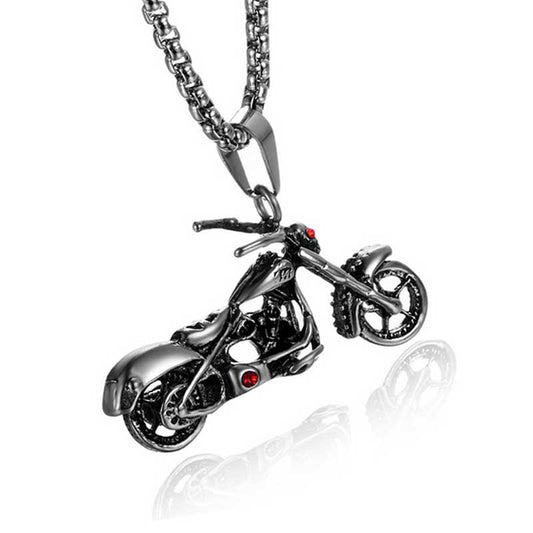 Stainless Steel Motorcycle Pendant Necklace